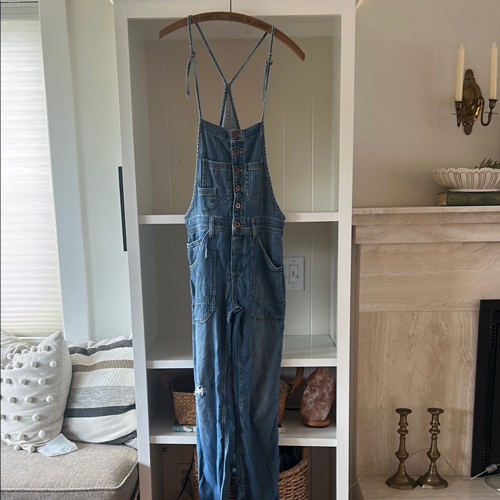 Pilcro Blue Denim Overalls